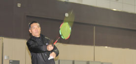 北京大体协主席郝光安在试打中